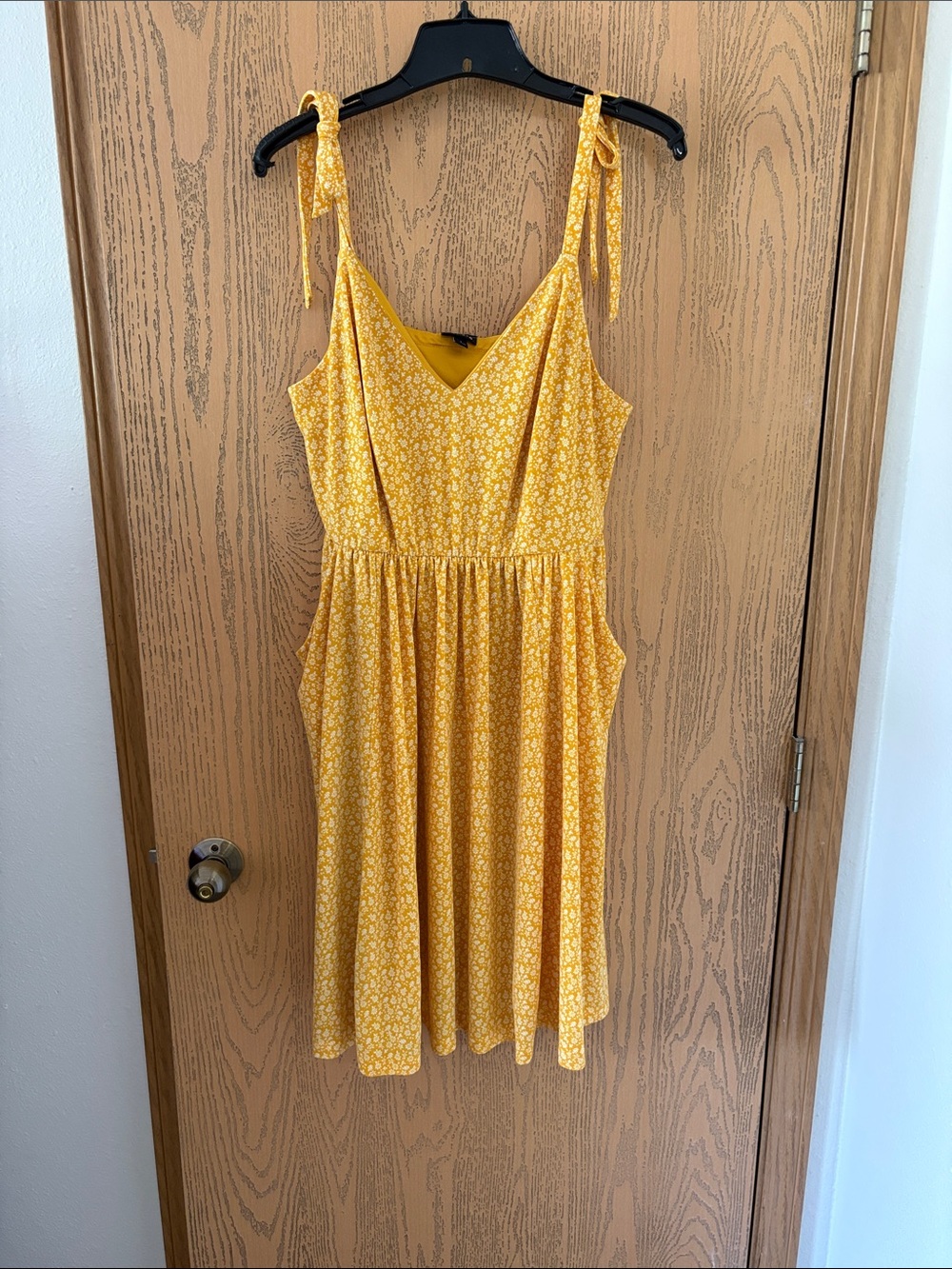 Torrid Mustard Yellow Floral V-Neck Dress